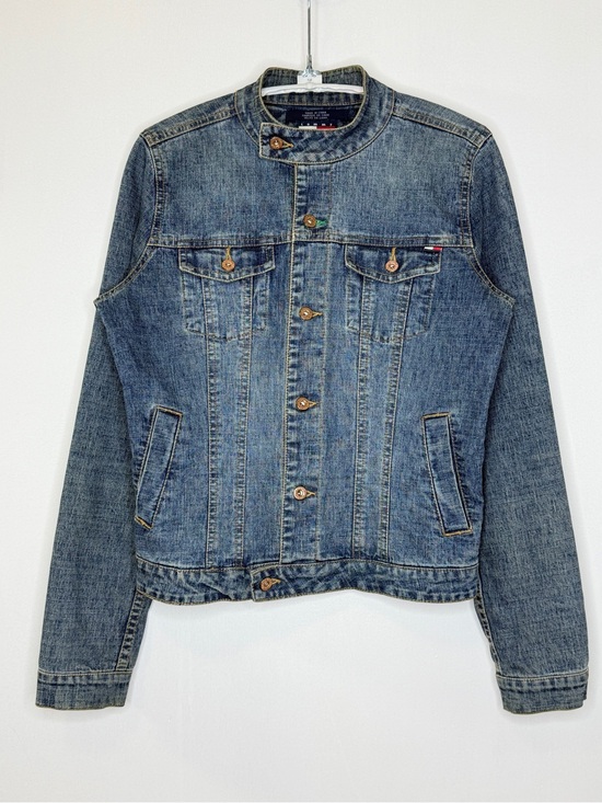 Tommy Hilfiger Jackets & Blazers - Vintage Tommy Hilfiger Jeans Moto Denim Jacket Womens Small Stonewash Blue Y2K